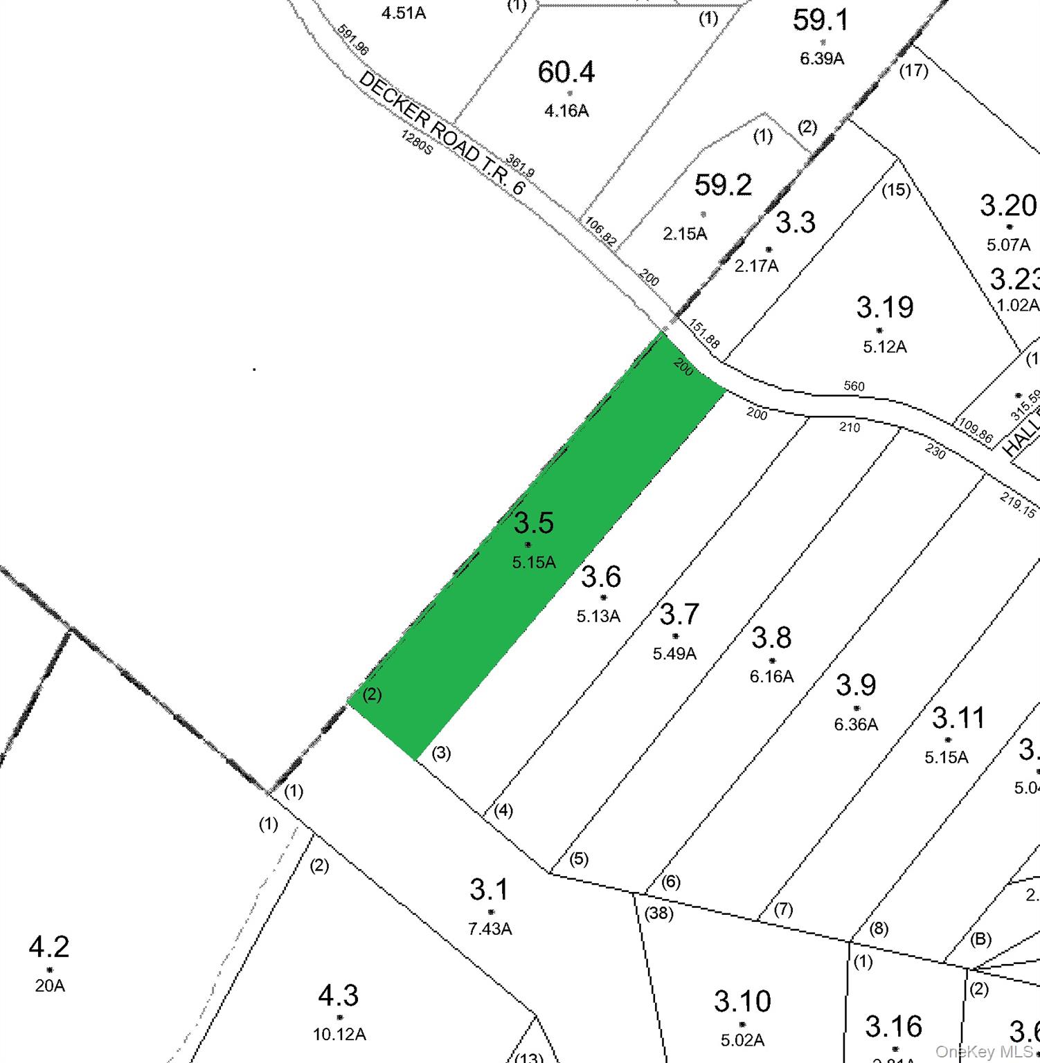 Map showing property parcel