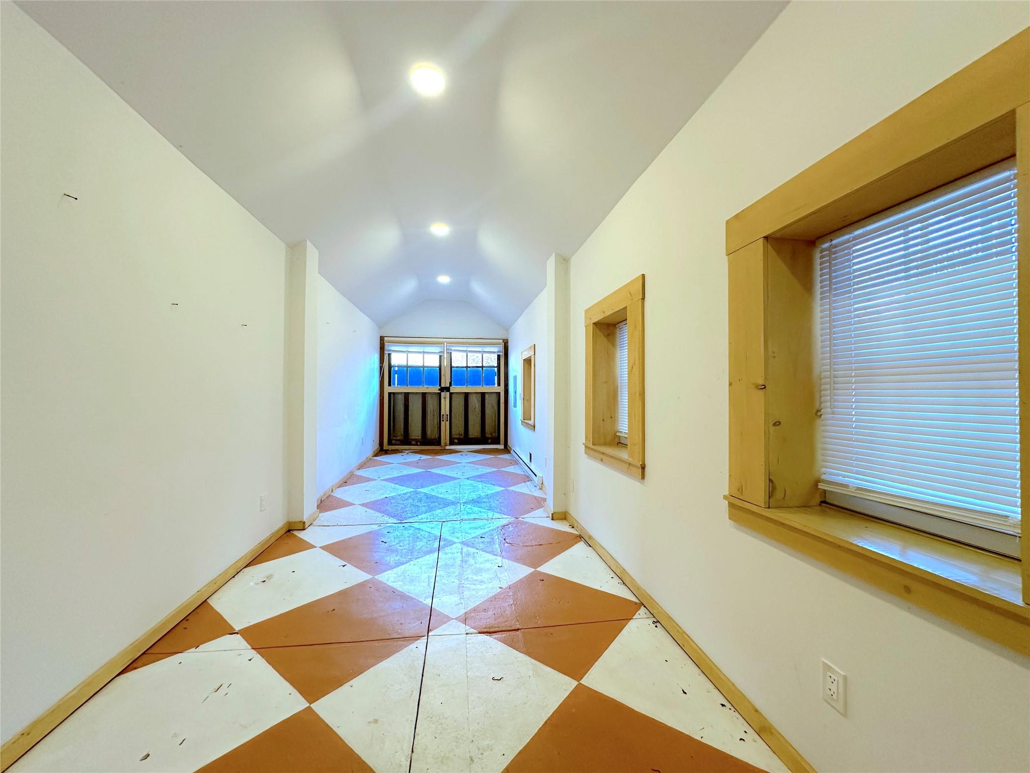 Hall with lofted ceiling