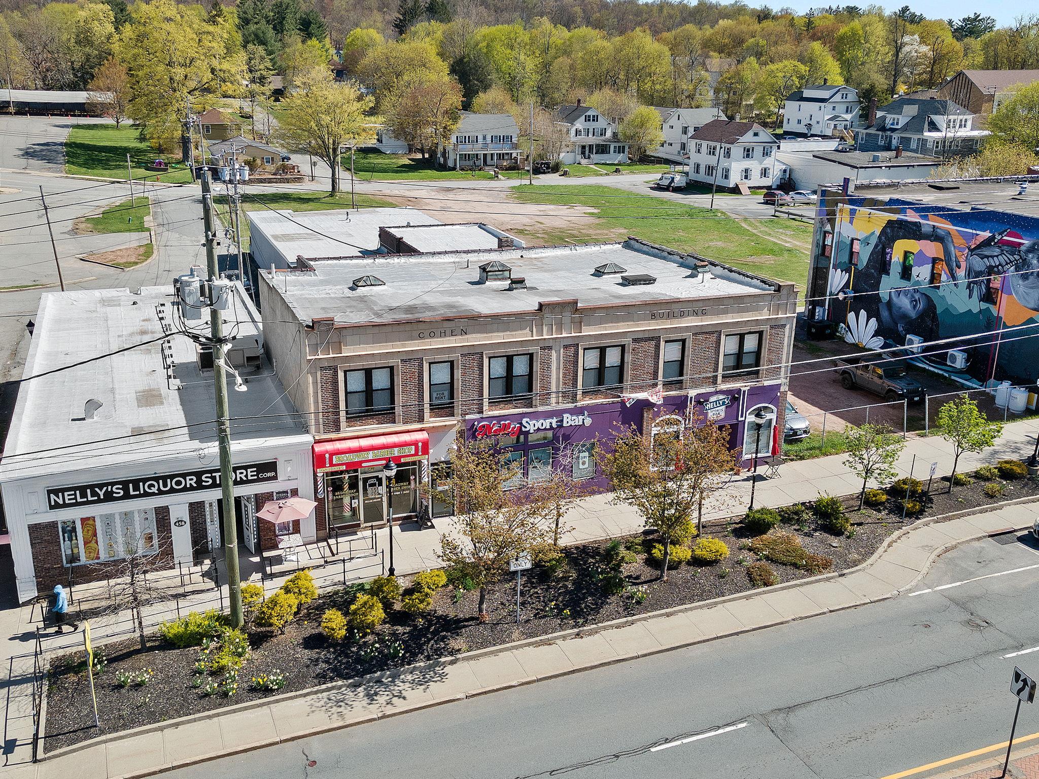 Aerial view of residential area