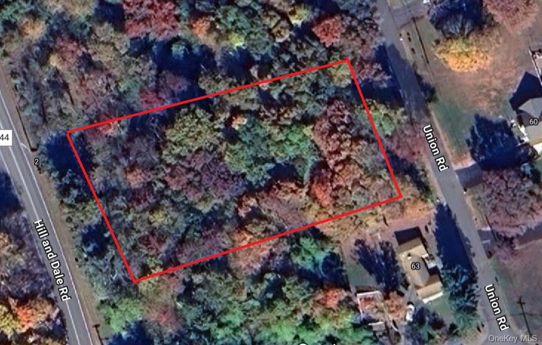 Aerial overview of property's location with property boundaries highlighted