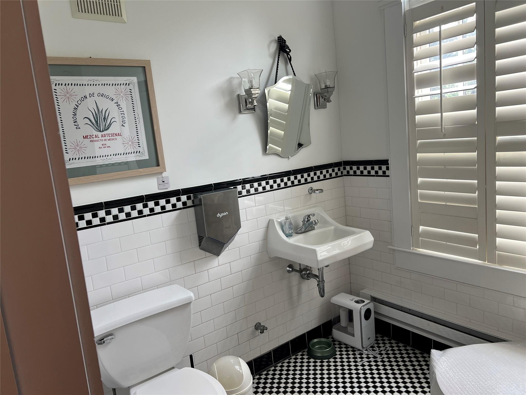 spacious half bathroom