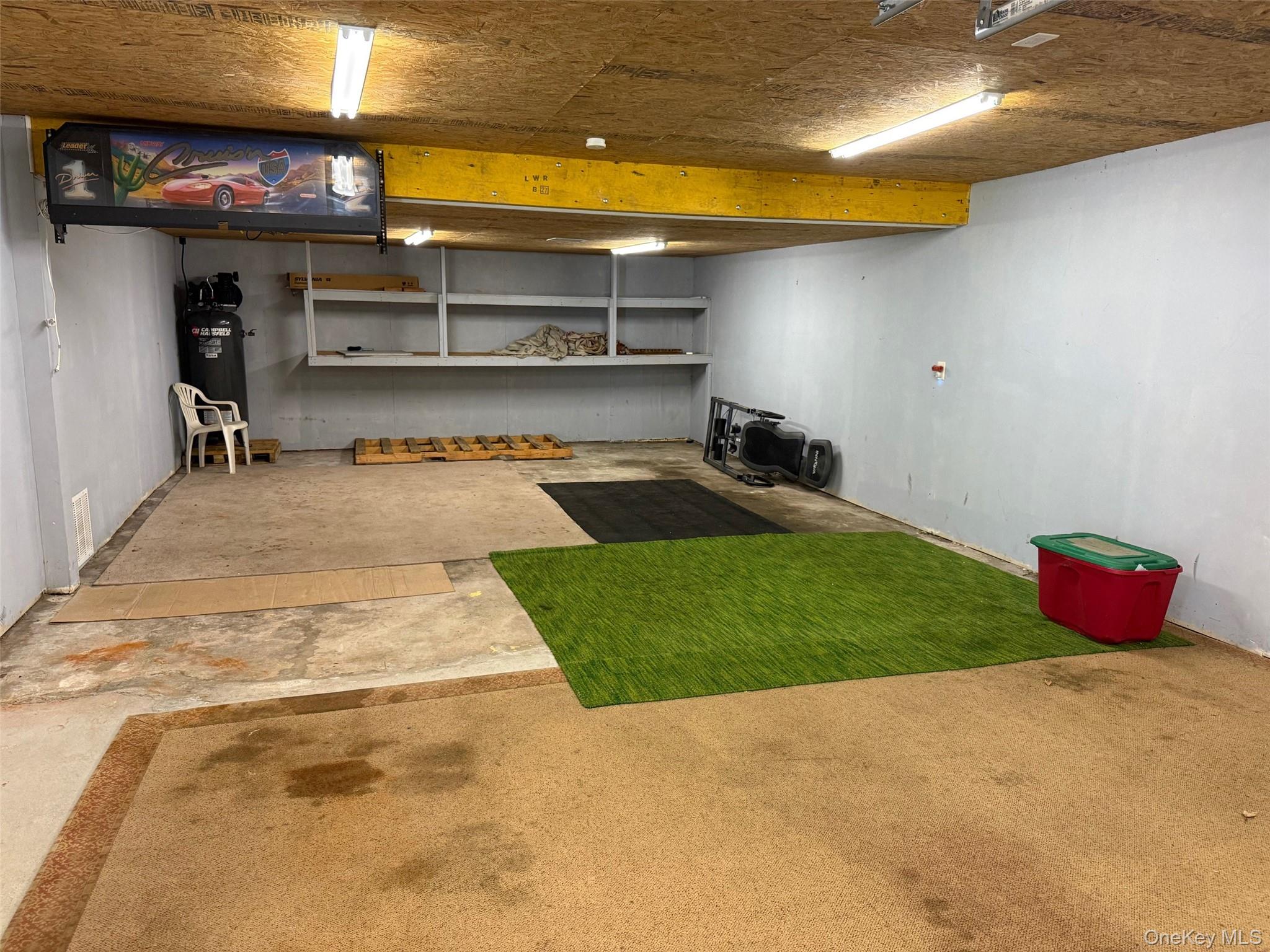 Finished basement with water heater