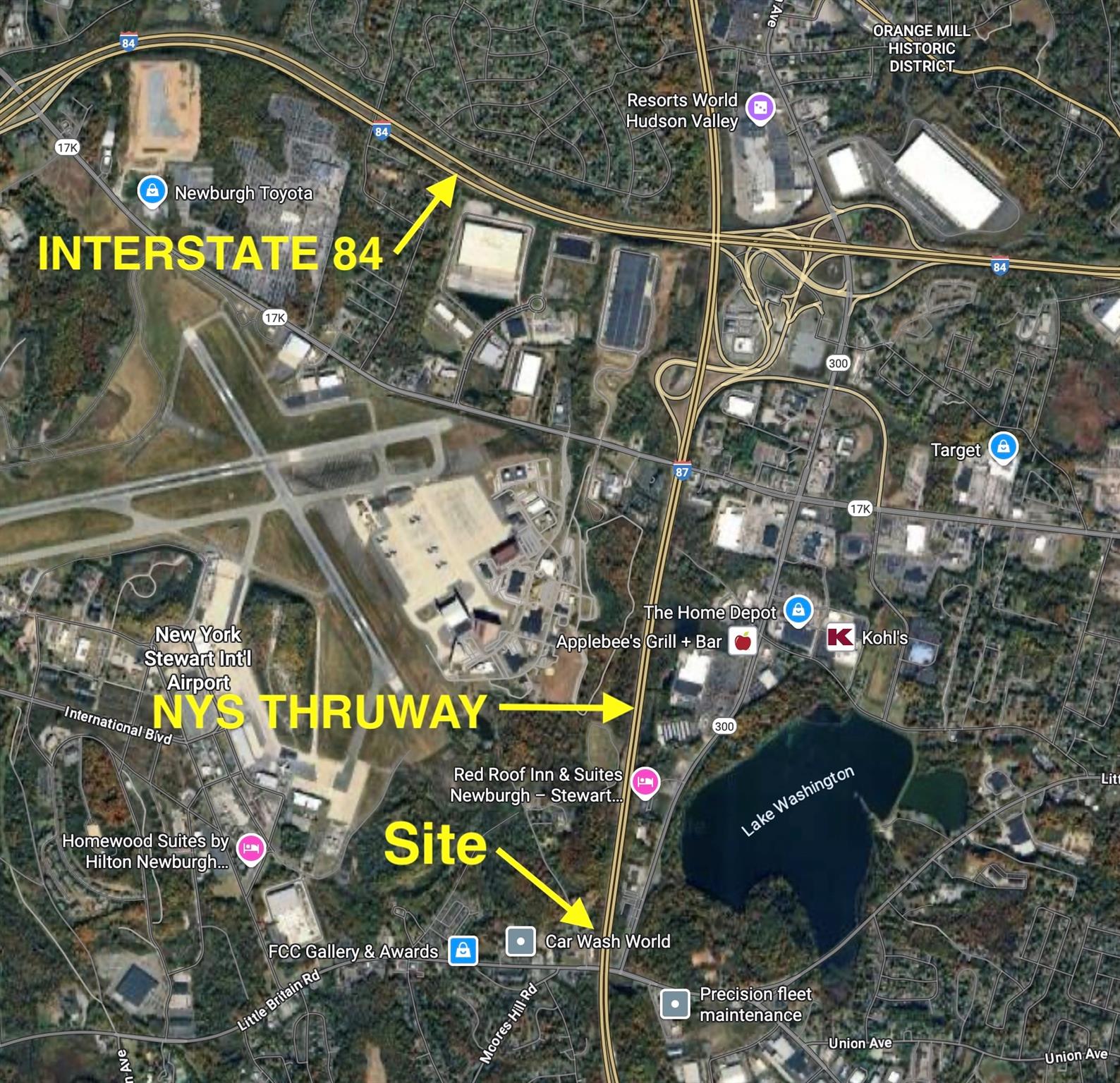 Aerial overview of property's location