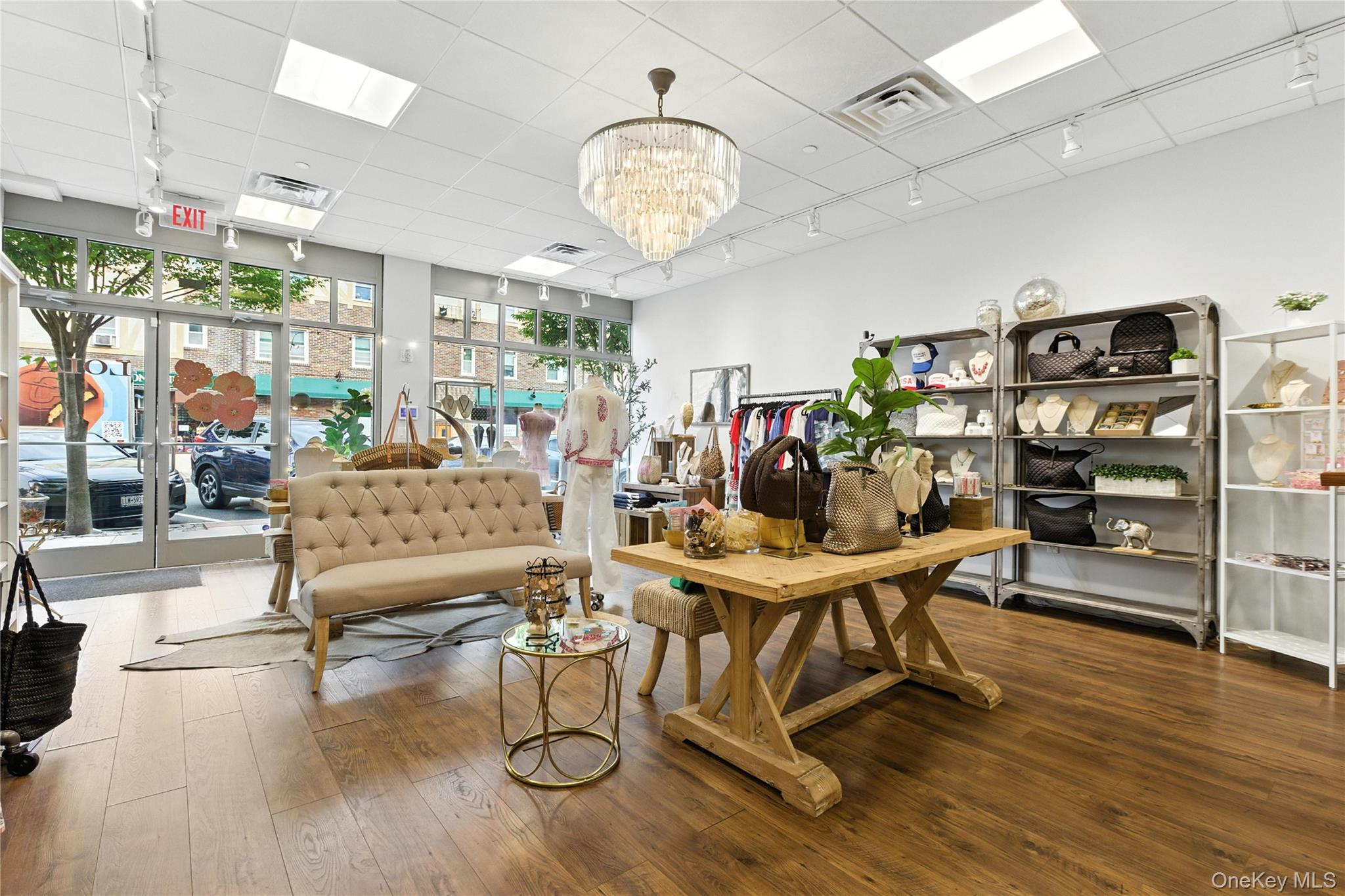 Building lobby featuring a paneled ceiling