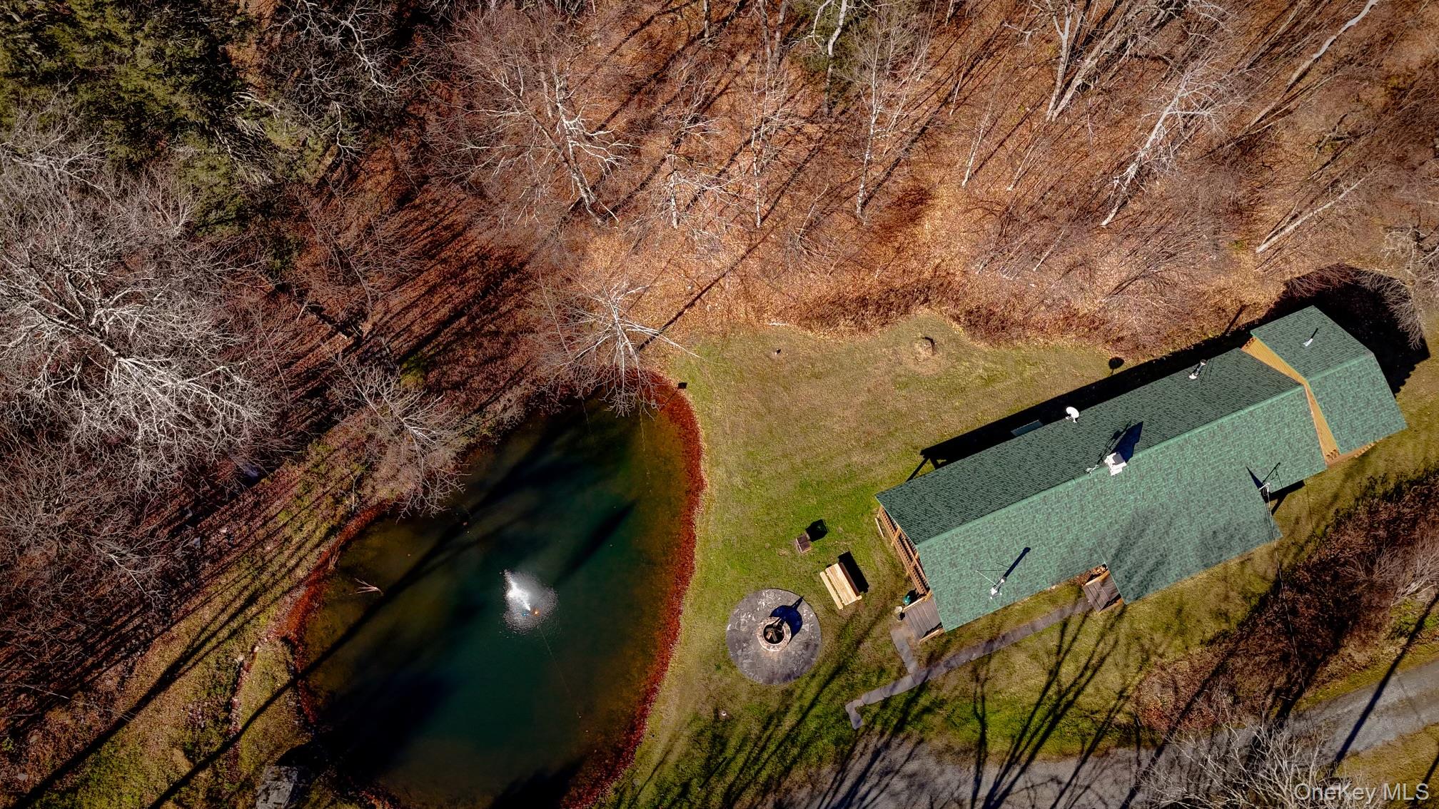 Aerial view of a large body of water