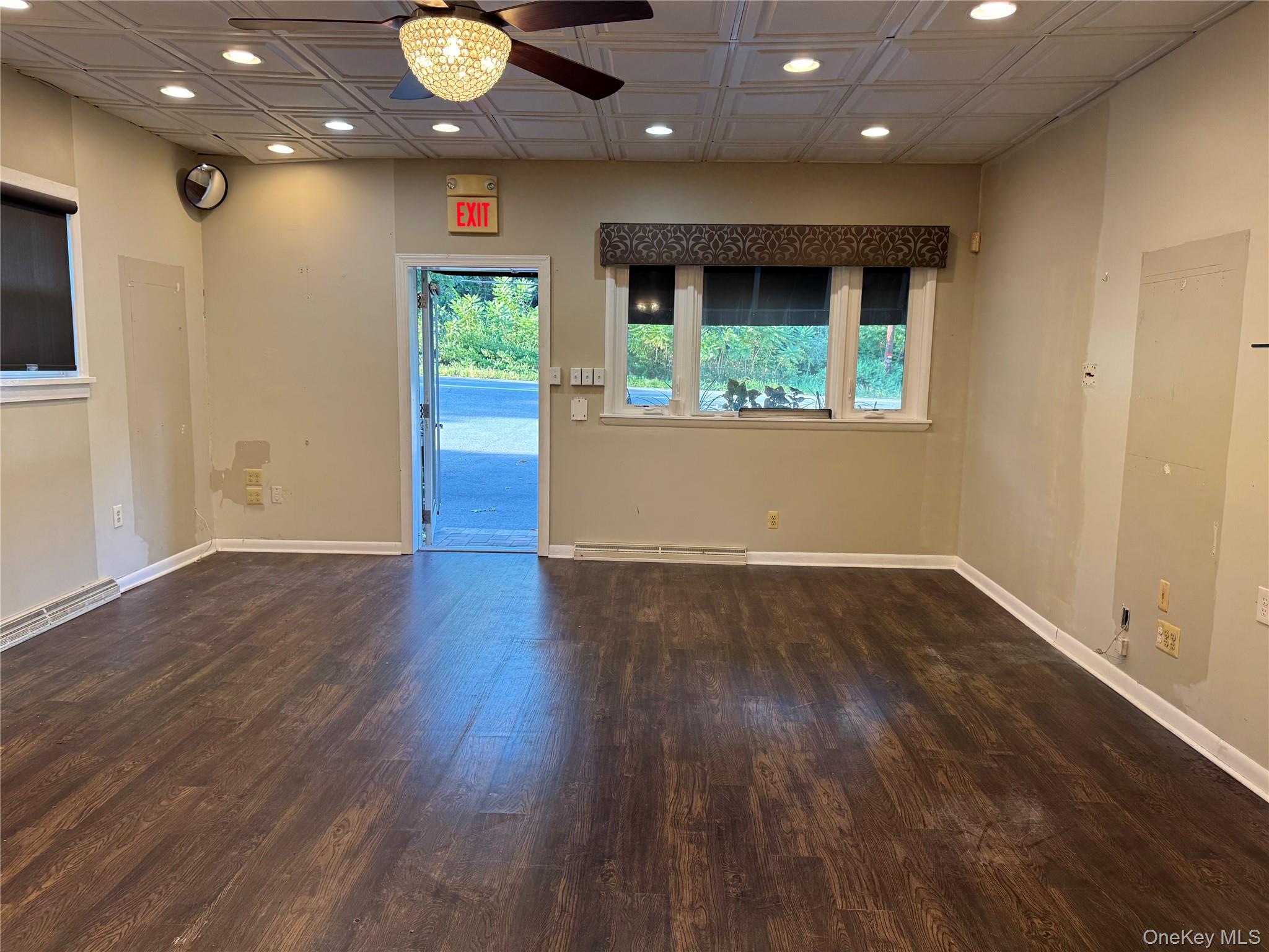 Interior view of office space facing street