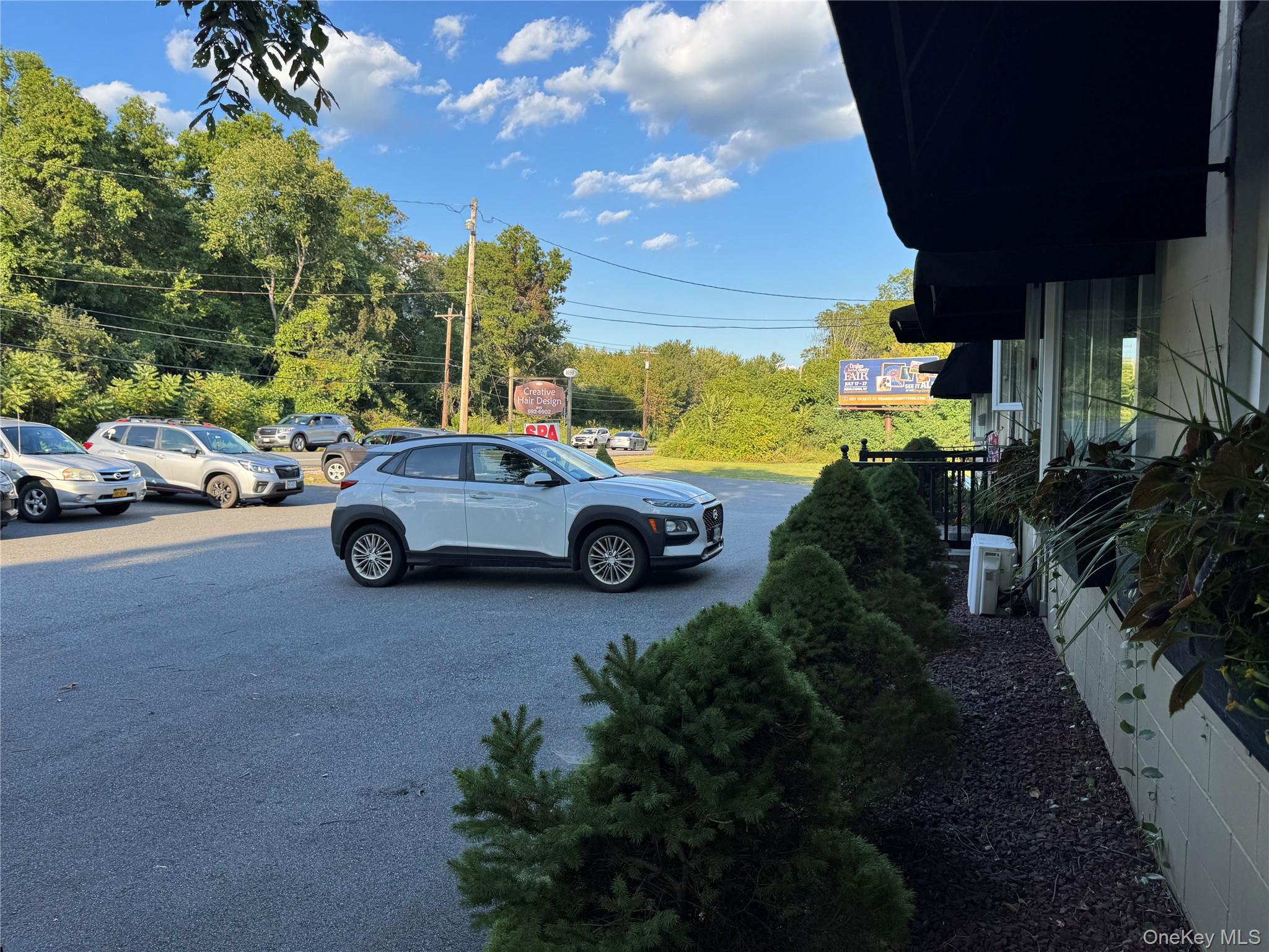 View of large parking lot