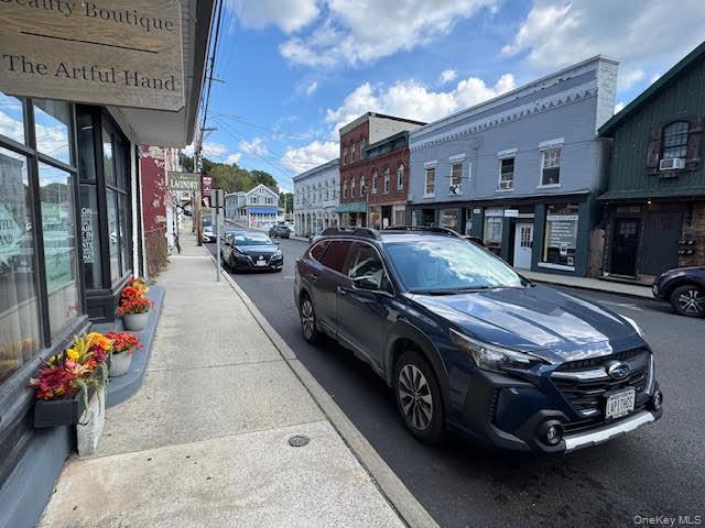 View of street vehicle parking.