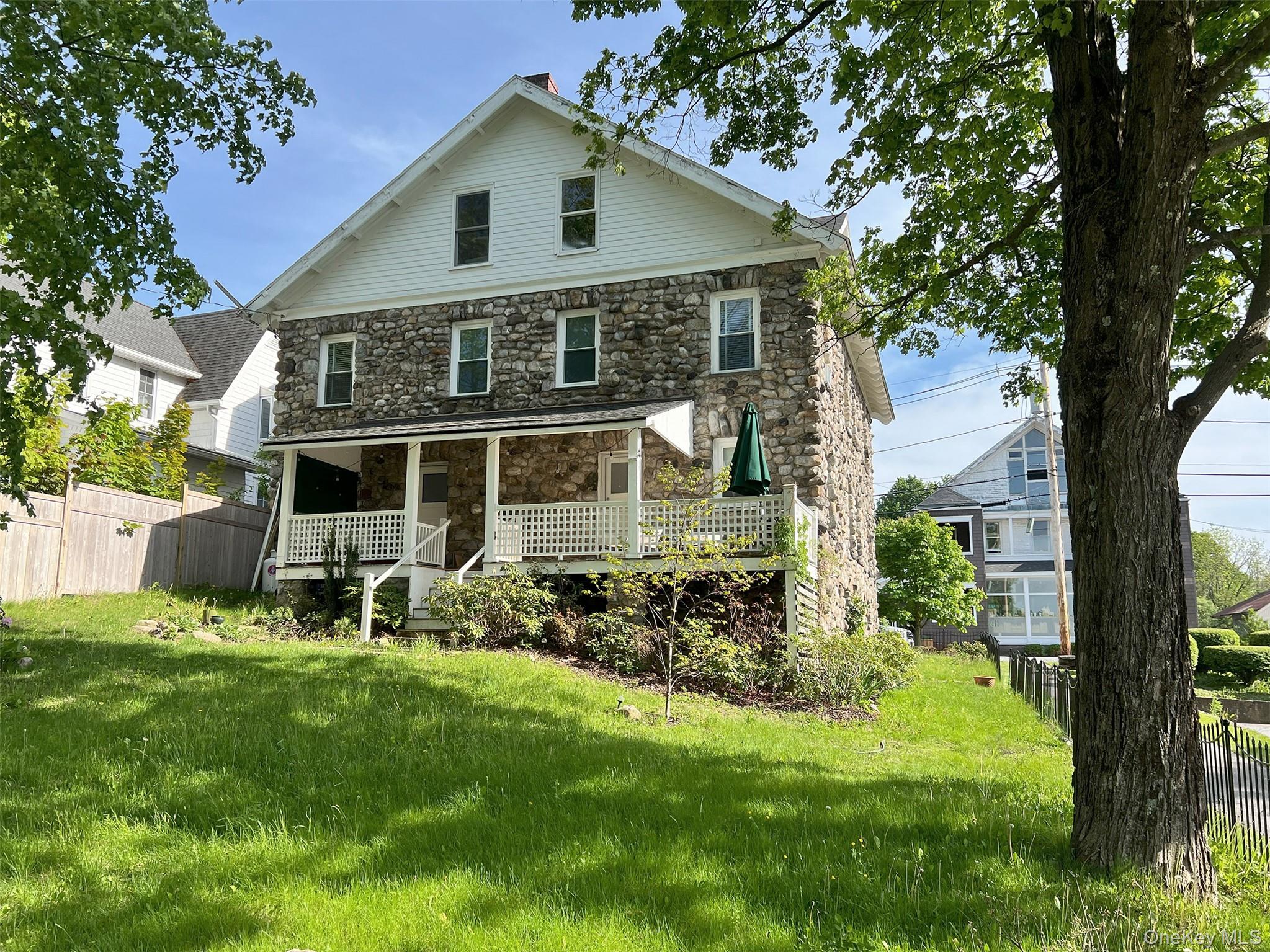 Rear View of Stone Mansion