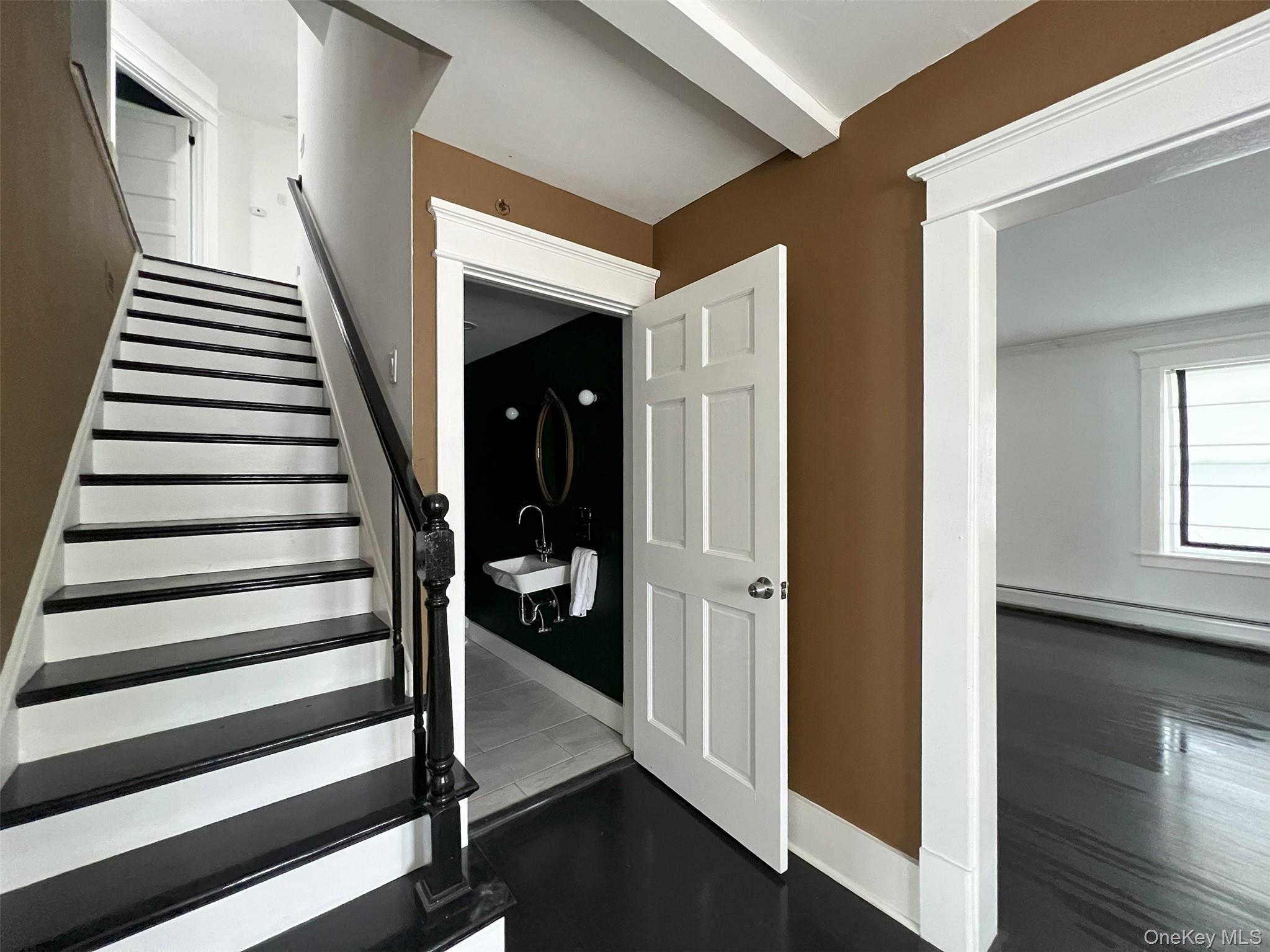 Entry Hall & Staircase hardwood floors