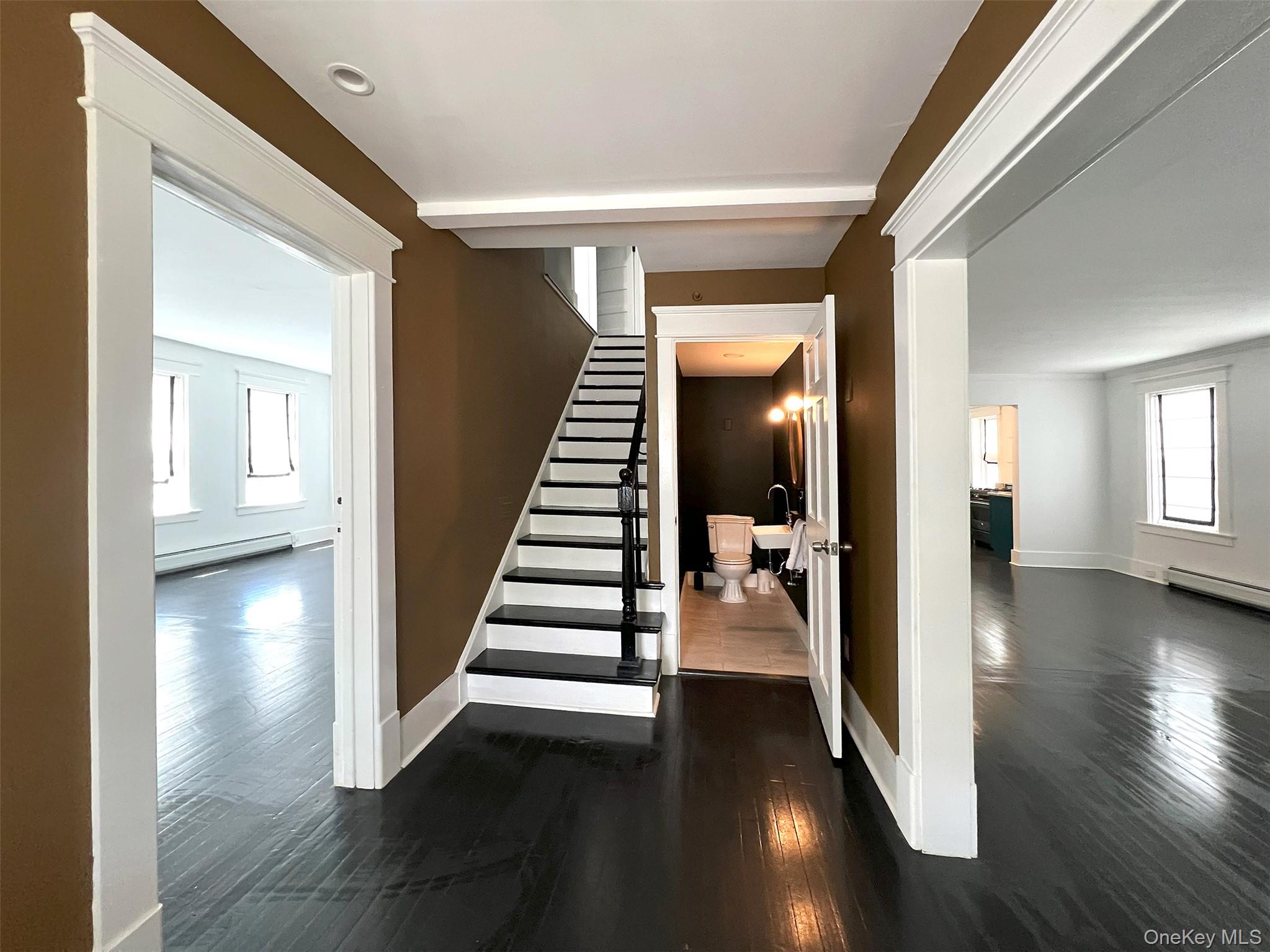 Entry Hall & Staircase hardwood floors