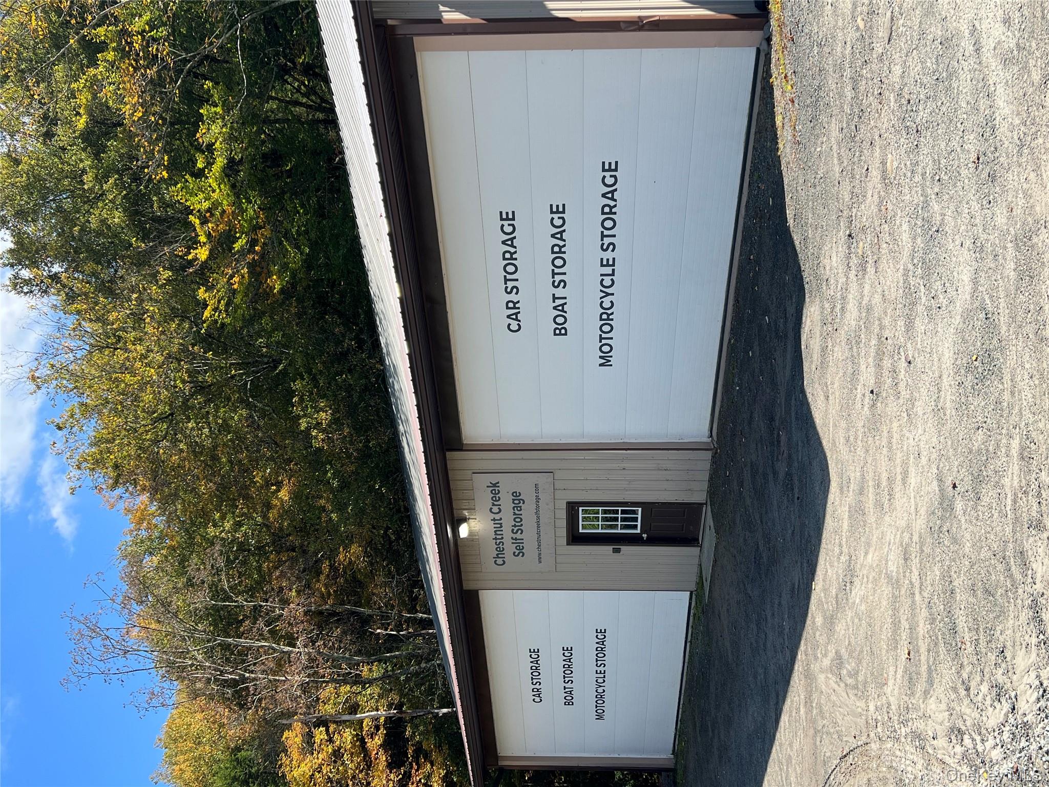 View of detached garage