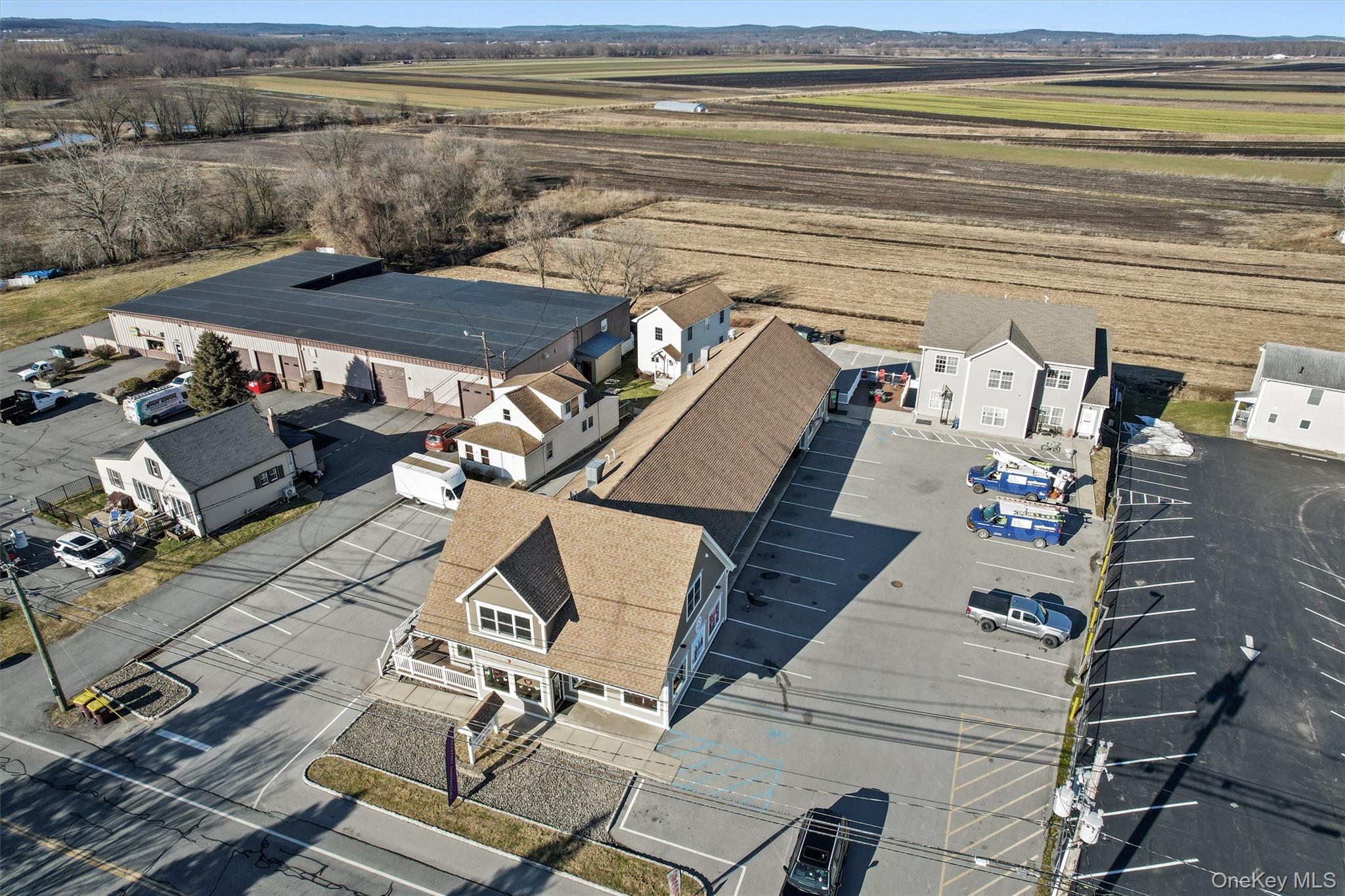 Aerial view of sparsely populated area