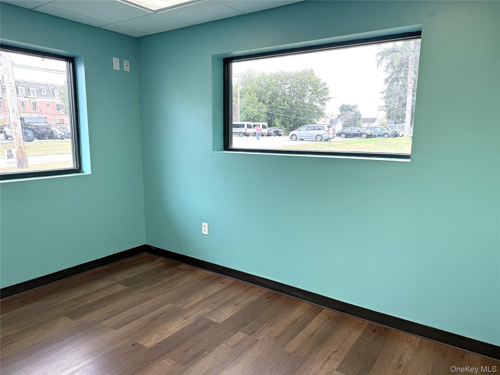 Partial view of sunny Front Corner office.