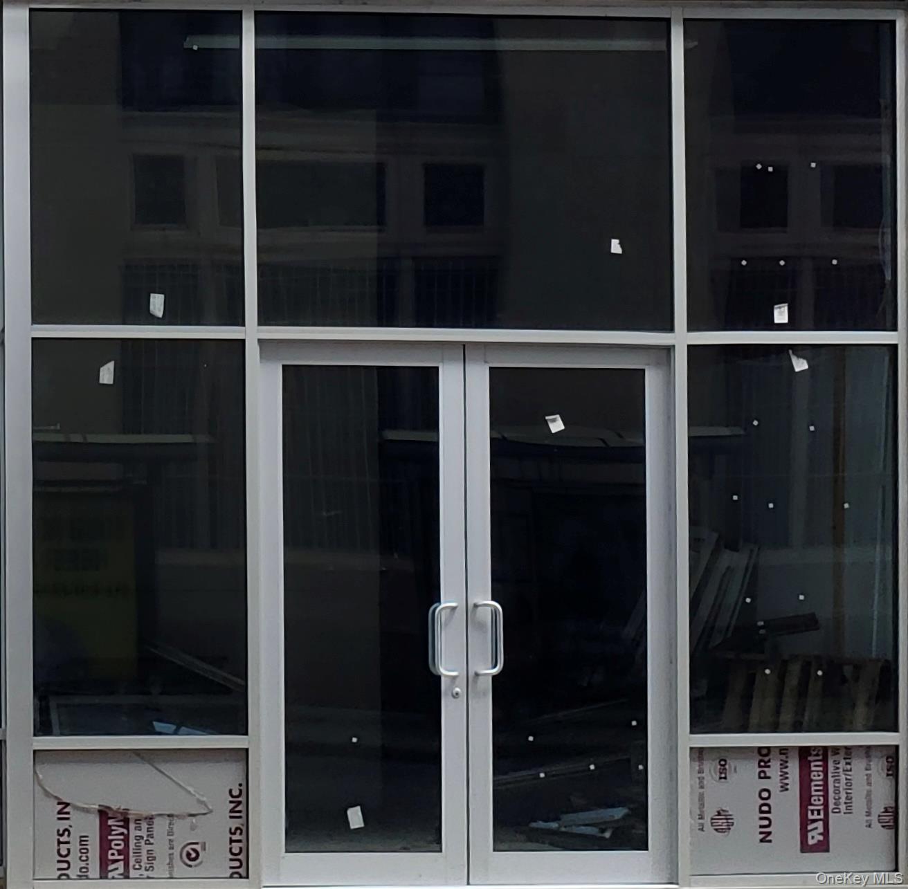 Street view of entrance to space for rent
