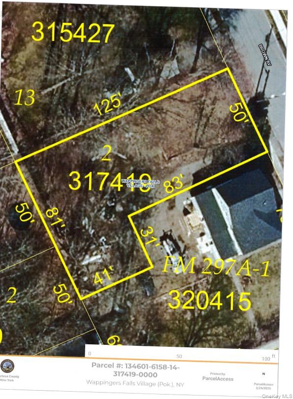 Aerial map of property and surrounding area