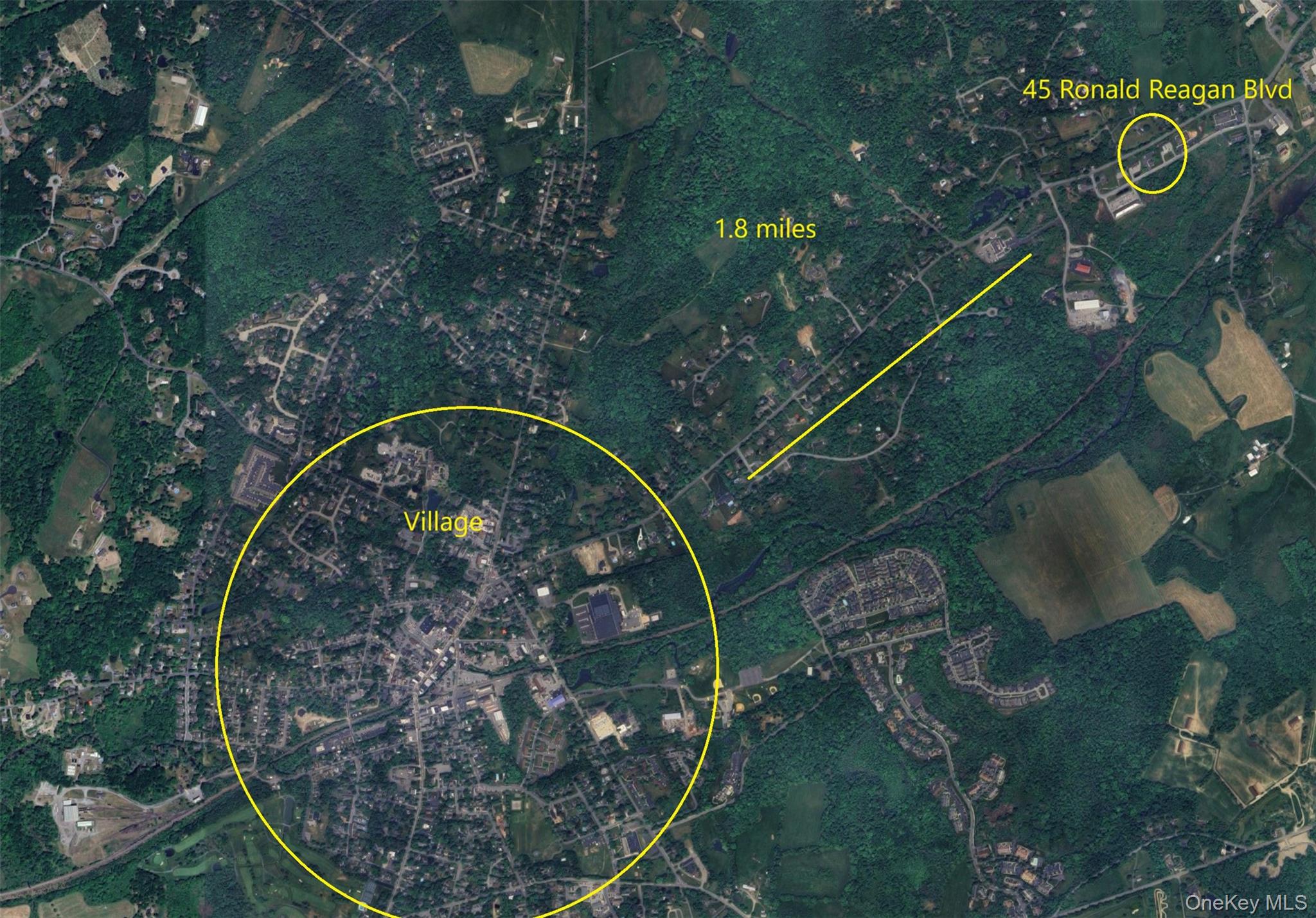 Aerial view of property's location