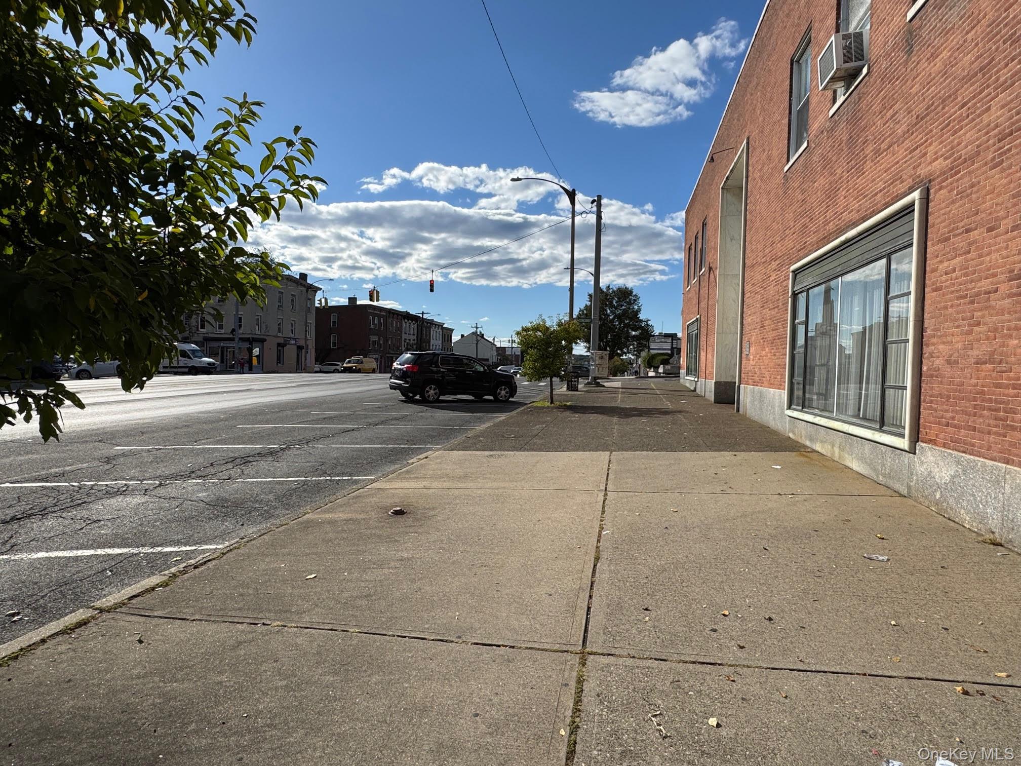 street lights and sidewalks