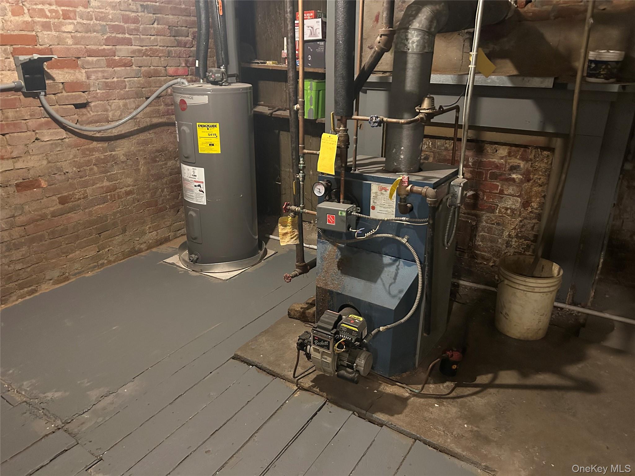 Utilities with electric water heater and a heating unit