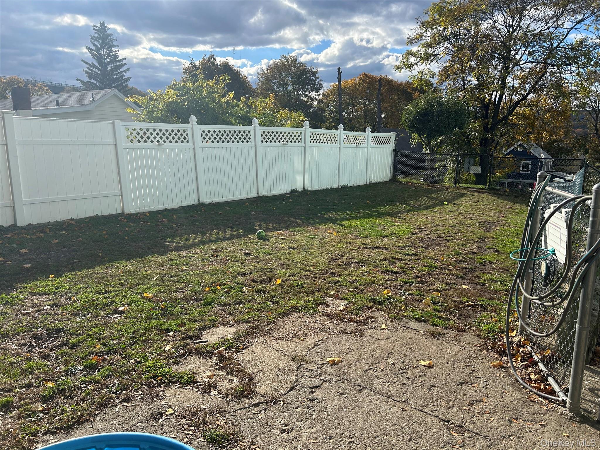 fenced backyard