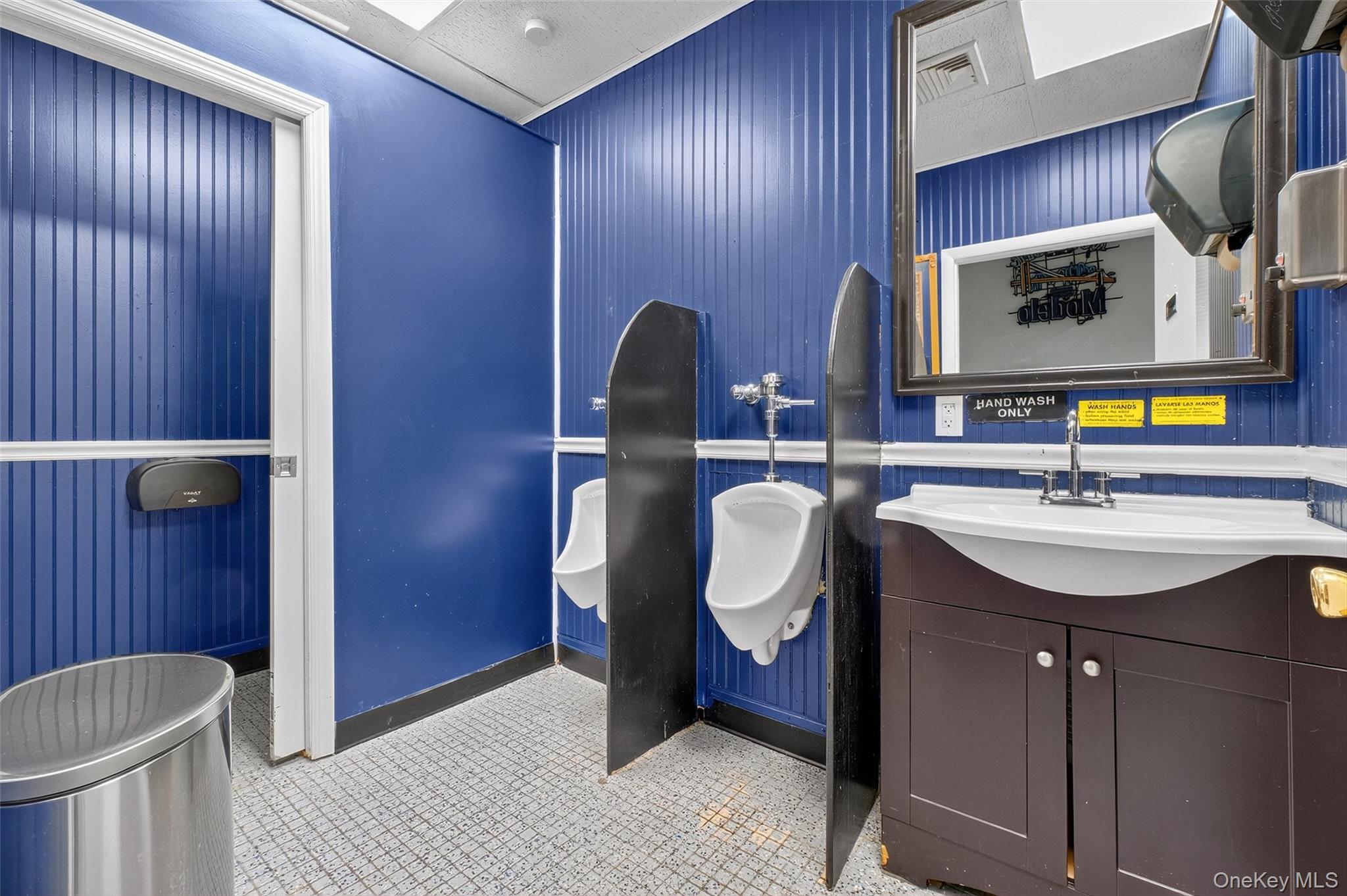 Bathroom featuring vanity and a paneled ceiling