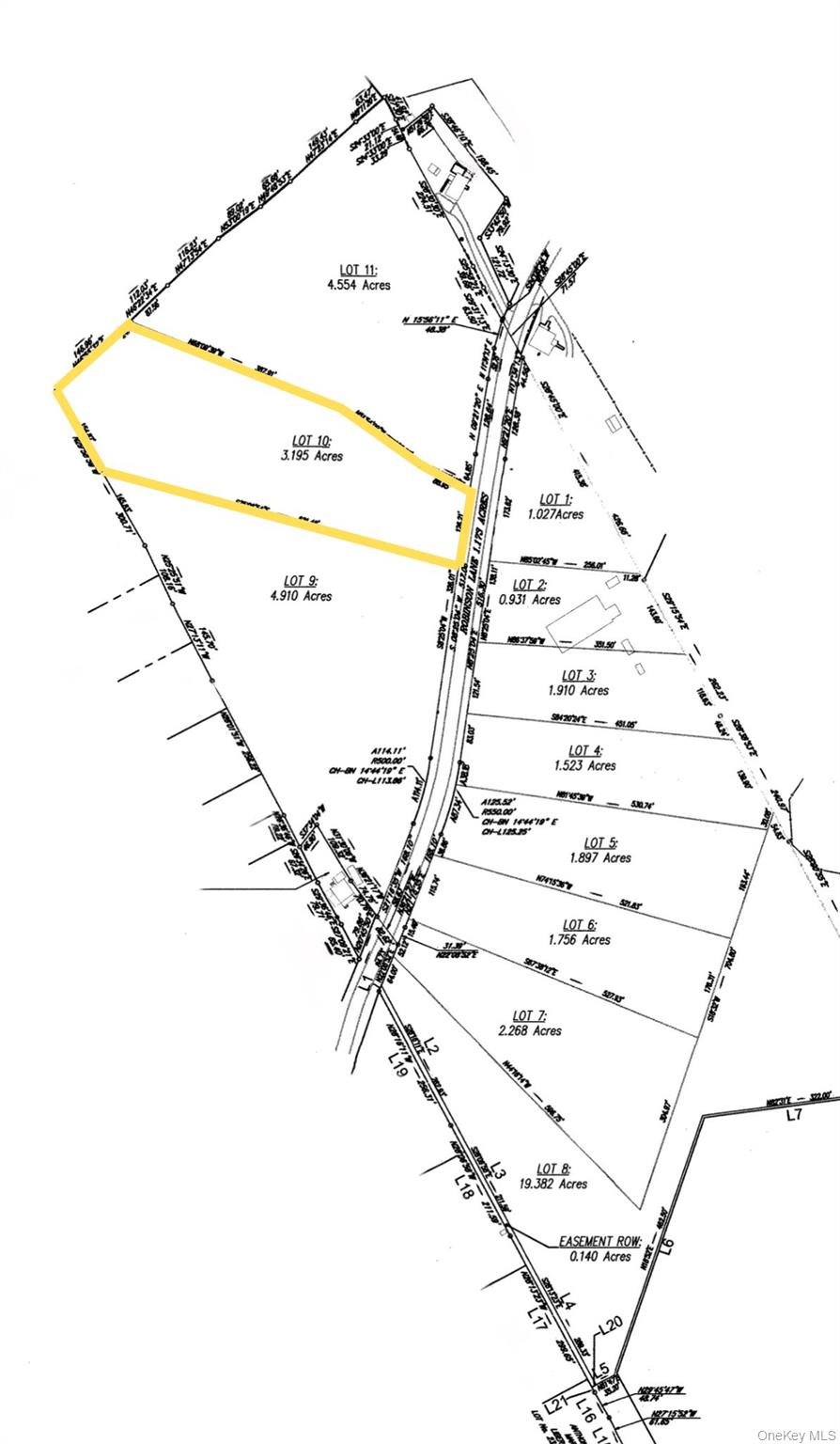 Subdivision with Lot 10 Highlighted