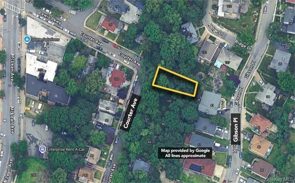 Aerial map of property and surrounding area with property parcel outlined