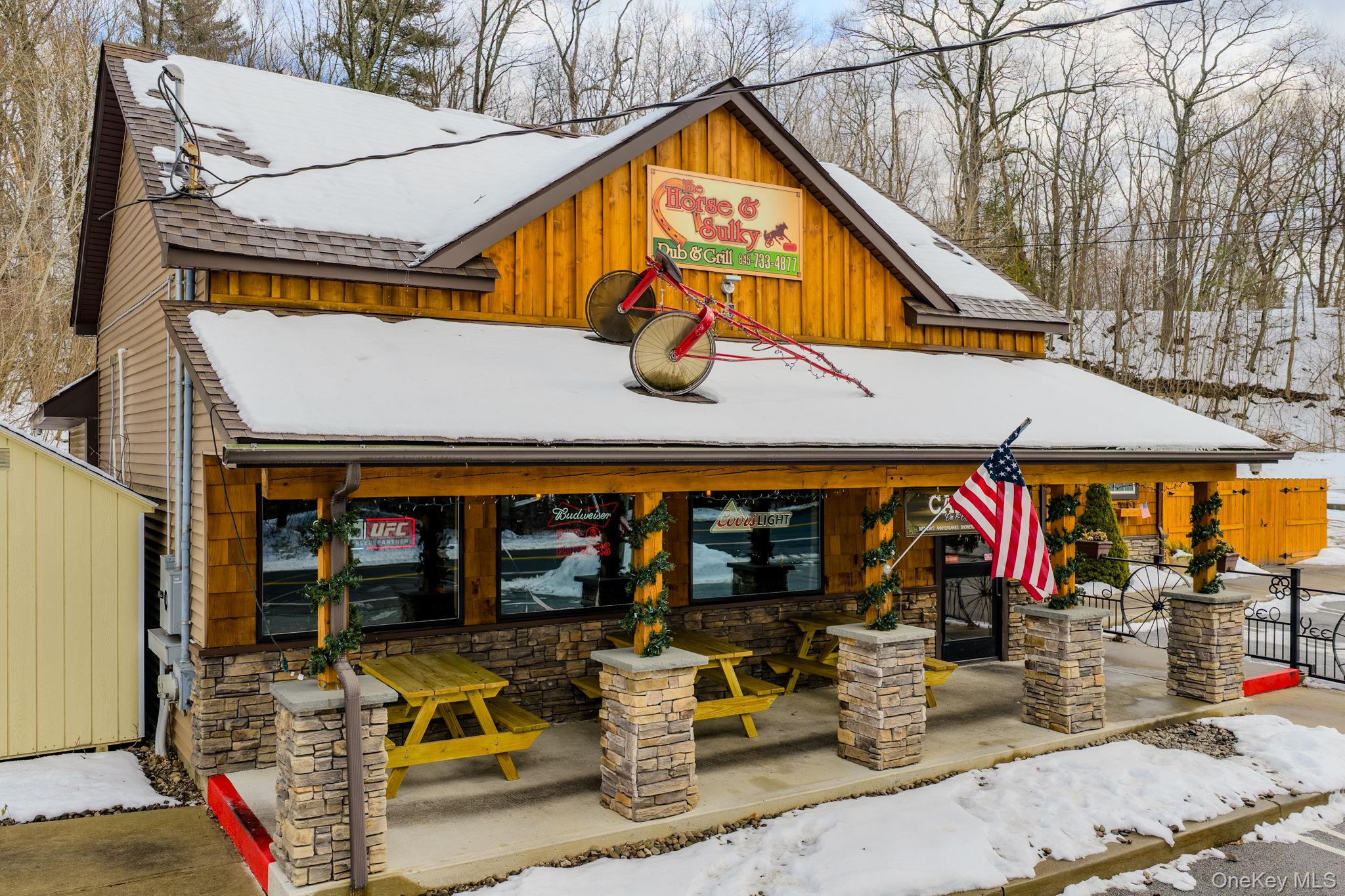 View of snow covered building
