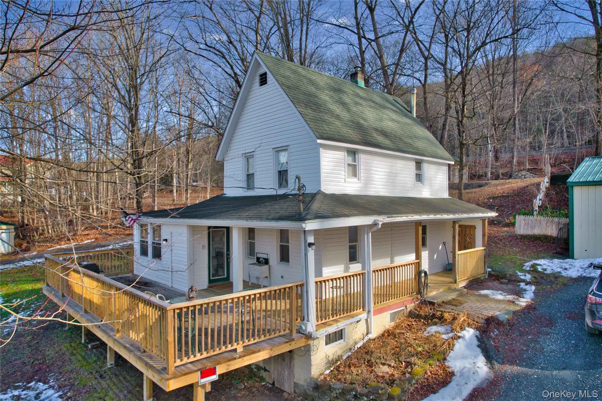 Farmhouse with front entry